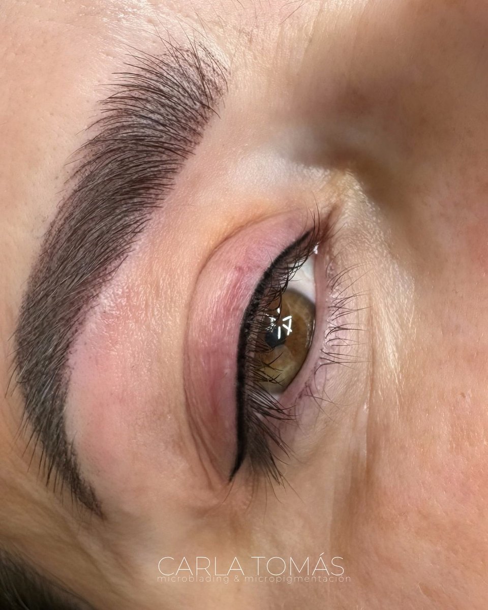 Resultado de micropigmentación de eyeliner en Daroca, línea definida, Carla Tomás